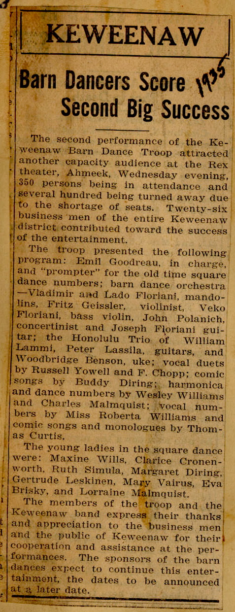 Rex Theatre - Article Mentioning Theatre In 1935